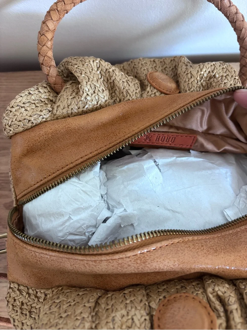 NWT HOBO Darling Small Satchel Crossbody Bag Purse - Meadow Woven Straw - Picture 9 of 14